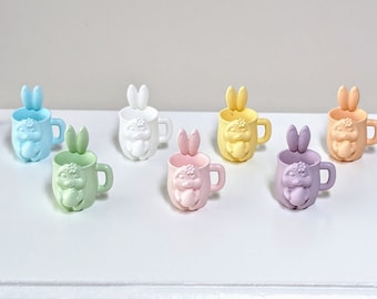 Miniature bunny mug, 1:12 scale, miniature Easter mug, miniature rabbit mug, dollhouse miniature bunny mug, dollhouse miniature mug, 12th