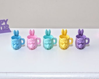 Miniature bunny mug, 1:12 scale, miniature Easter mug, miniature rabbit mug, dollhouse miniature bunny mug, dollhouse miniature mug, 12th