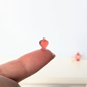 Miniature heart perfume bottle in 1:12 scale, miniature heart perfume bottle, dollhouse miniature, miniature perfume bottle, heart perfume