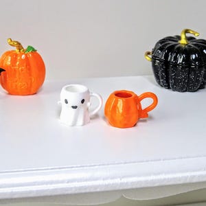 1:12 Puppenhaus Miniatur-Kürbisse und Geisterbecher, Miniatur-Halloween-Becher, 12. Maßstab, Puppenhausminiatur.