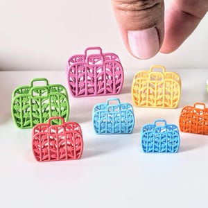 1:12 Miniatur-Retro-Jelly-Tasche, Puppenhaus-Miniatur-Retro-Tasche, Miniatur-Vintage-Tasche, Miniatur-Vintage-Plastiktasche für Puppenhaus