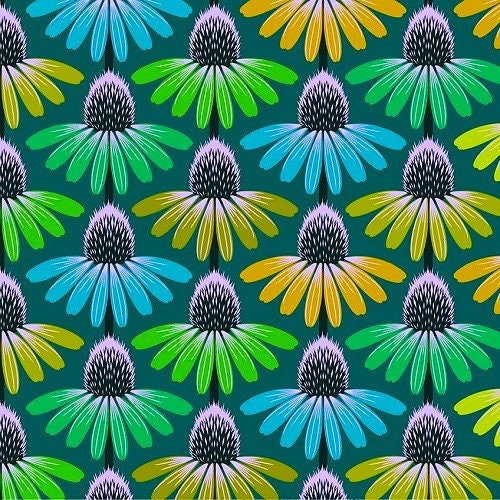 Love Always Anna Maria Horner Echinacea Glow Algae cotton fabric