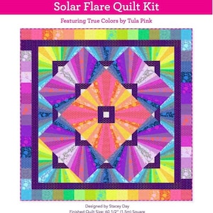 US tariffs PAID ( DHL Service ) - Tula Pink Solar Flare Quilt Kit - 100% Cotton - 60.5&quot; x 60.5&quot; - 13 Yards of Fabric