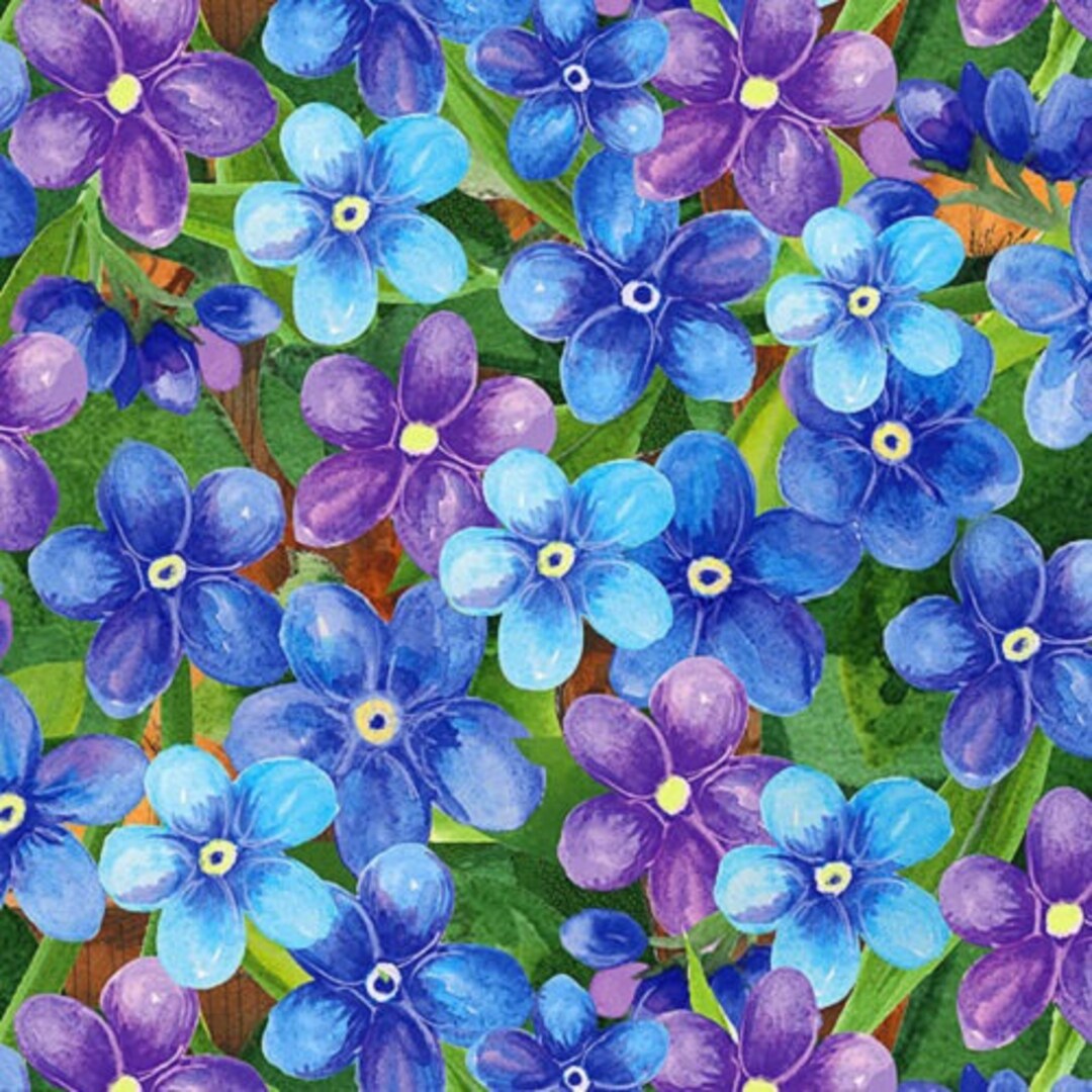 Hydrangea Garden - Forget Me Not Blooms - Green – DIGITAL by Janie