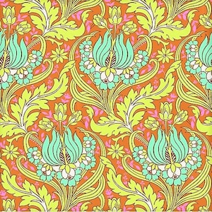 OOP Soul Blossom Temple Tulips Cinnamon by Amy Butler. cotton fabric