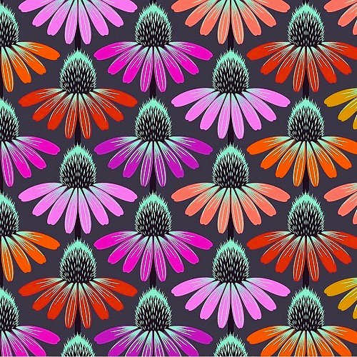 OOP Hindsight Echinacea Glow in Glow by Anna Maria Horner , cotton fabric