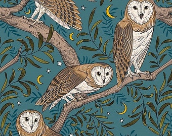 RARE OOP Forest Floor PWRH014 The Huntress in Teal By Rachel Hauer Cotton Fabric