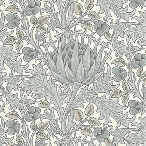 1/2 Yard Pure Morris HAWKDALE - Artichoke - Ivory by The Original Morris & Co, Cotton Fabric