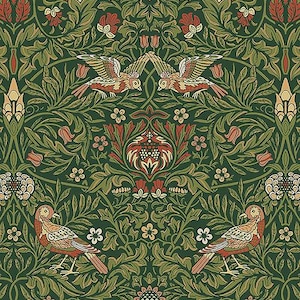 US tariffs PAID ( DHL Service ) - Emery Walker&#39;s House - Bird in Tump By William Morris & Co. Cotton Fabric