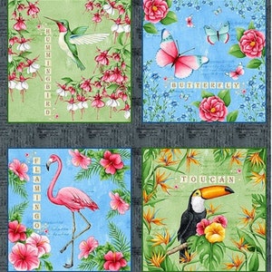 PANNEAU 24 x 44 po - Textiles vierges effet tropical - Cadres tropicaux - Graphite - Tissu 100 % coton
