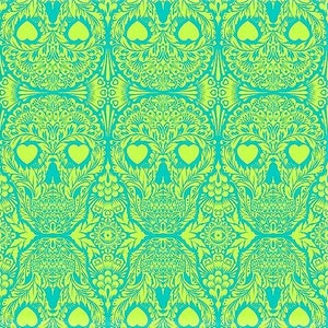OOP De La Luna - Sugar Skulls - Mystic by Tula pink, tissu en coton