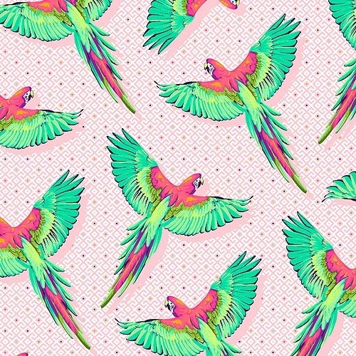 1/2 Yard Daydreamer - PWTP170 Macaw Ya Later in Dragonfruit By Tula Pink cotton fabric
