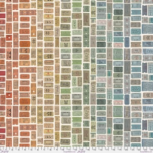 Tim Holtz Eclectic Elements Palette in Multi - Tickets in Multi By 1/2 Yard - Cotton Fabric