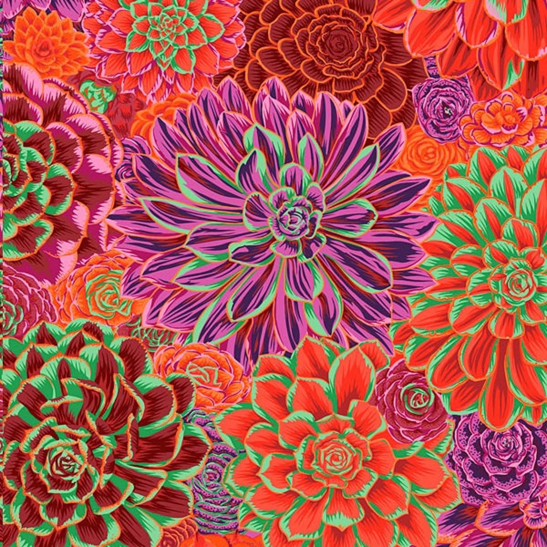 Kaffe Fassett August 2021 House Leeks Watermelon Cotton Fabric - Etsy ...