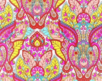 OOP Slow & steady The Hare Orange Crush by Tula pink, Cotton Fabric