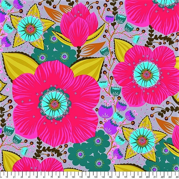 1/2 Yard OOP Hindsight Honorable Mention in Fuchsia by Anna Maria Horner , cotton fabric