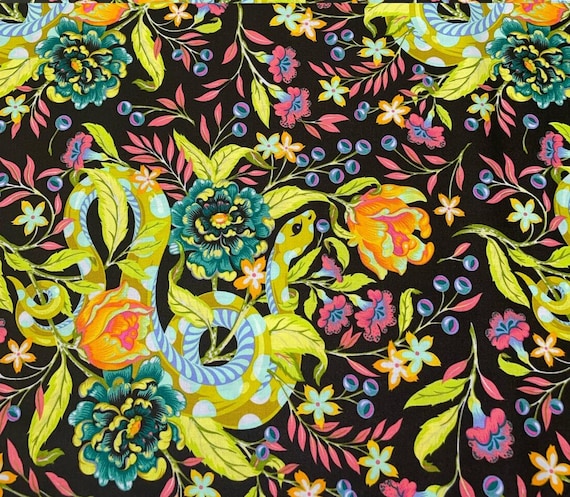 US tariffs PAID DHL Service Tula Pink Moon Garden – Hissy Fit  Dawn cotton quilting fabric
