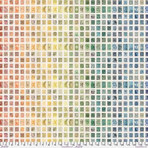 Tim Holtz Eclectic Elements Palette in Multi - Stamps in Multi By 1/2 Yard - Cotton Fabric