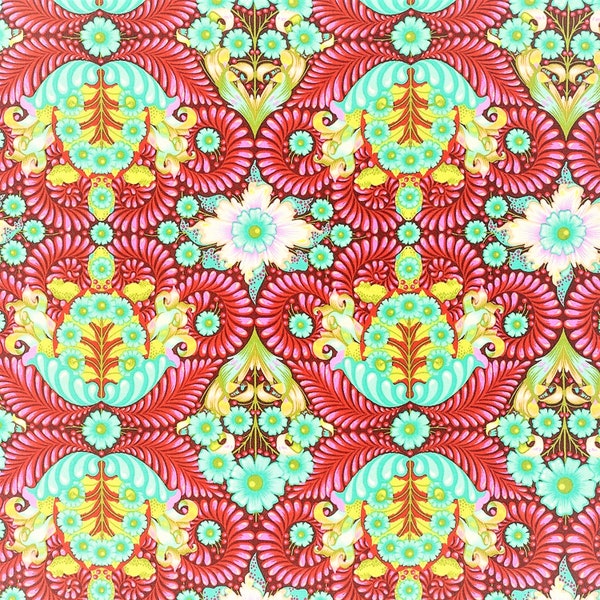 OOP Slow & steady The Tortoise Orange Crush by Tula pink, Cotton Fabric