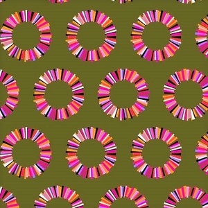 OOP & Akazie Ananas Scheiben in Olive Von Tula Pink 100% Baumwolle Stoff schwer zu finden.