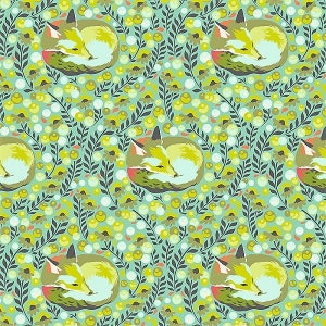 OOP RARE Chipper Fox Nap in Mint by Tula Pink, cotton fabric
