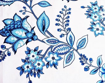 112cm x 25cm OOP Blue Eden - vine White by Maria Kalinowski cotton fabric