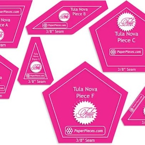TULANOVA-038 Tula Nova 7 Piece Acrylic Template Set. Tula Pink