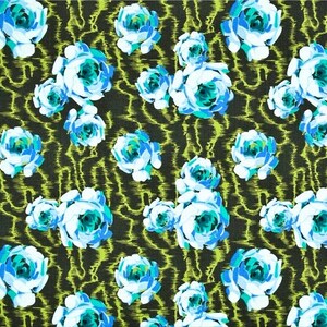 OOP HAPI flowing buds emerald pwab119 by Amy Butler. cotton fabric