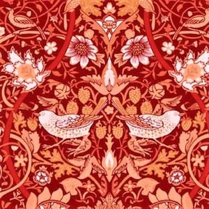 2016 William Morris - Strawberry Thief Clementine by Gray Sky Studio , cotton fabric.