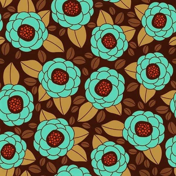 1/2 yard OOP - Aviary 2 Bloom in Bark by Joel Dewberry , cotton fabric