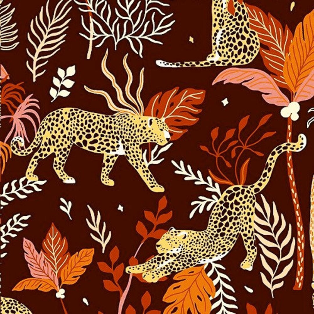 OOP Magic of Serengeti Leopard by Julia Dreams for RJR Fabrics, 100% ...