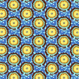 OOP Soul Blossom Buttercups - Cyan von Amy Butler. Baumwollstoff