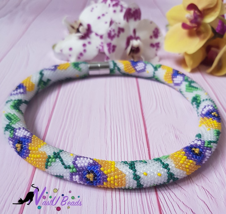 Beads crocheted knitted necklace bracelet beaded Flowers beaded style fashion beauty gold flower style women unisex jewellery luxury men