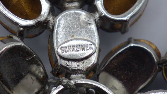 Signed Schreiner Pin Brooch; Large Vintage Schrei… - image 8