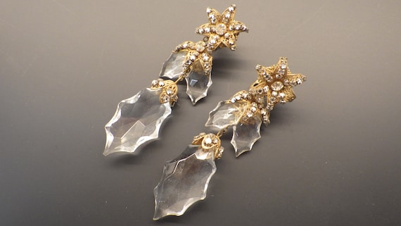 Miriam Haskell Crystal Drop Earrings; Haskell 1960