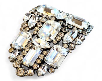 Eisenberg Original Fur Pin Clip; Signed Eisenberg Faceted Crystal Brooch; 1940 Eisenberg Brooch