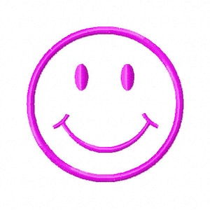 Happy Face Applique 4x4 Digitized Embroidery File