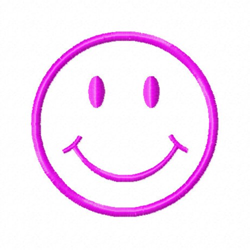 Happy Face Applique 4x4 Digitized Embroidery File