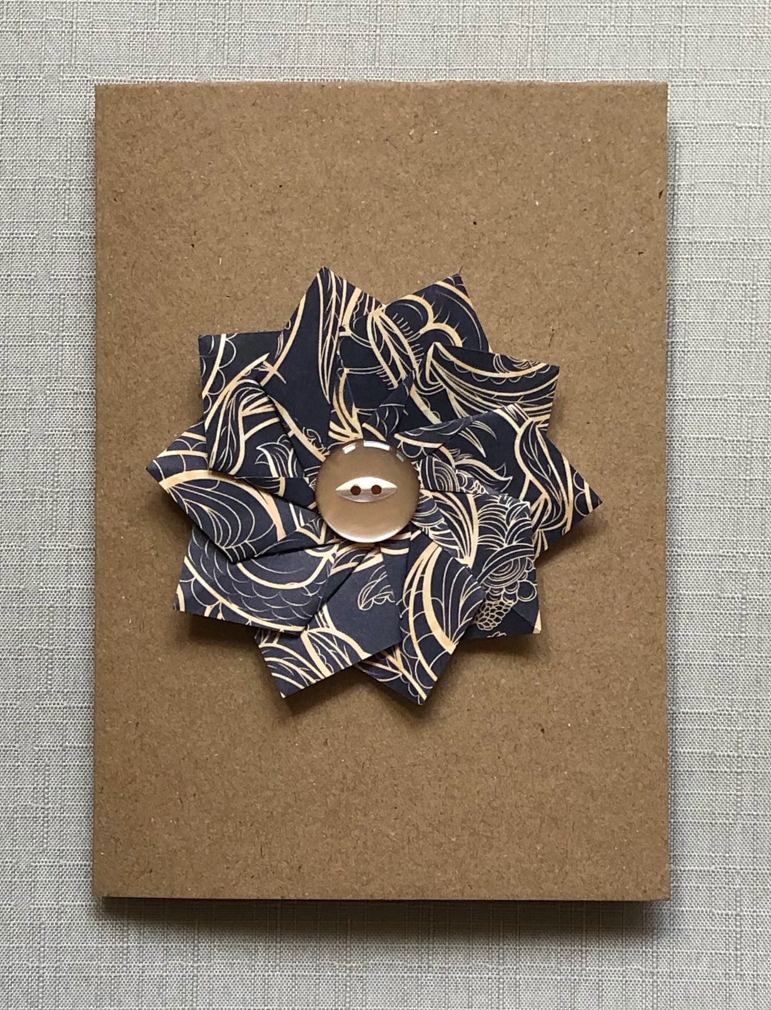 Origami Flower Card Etsy