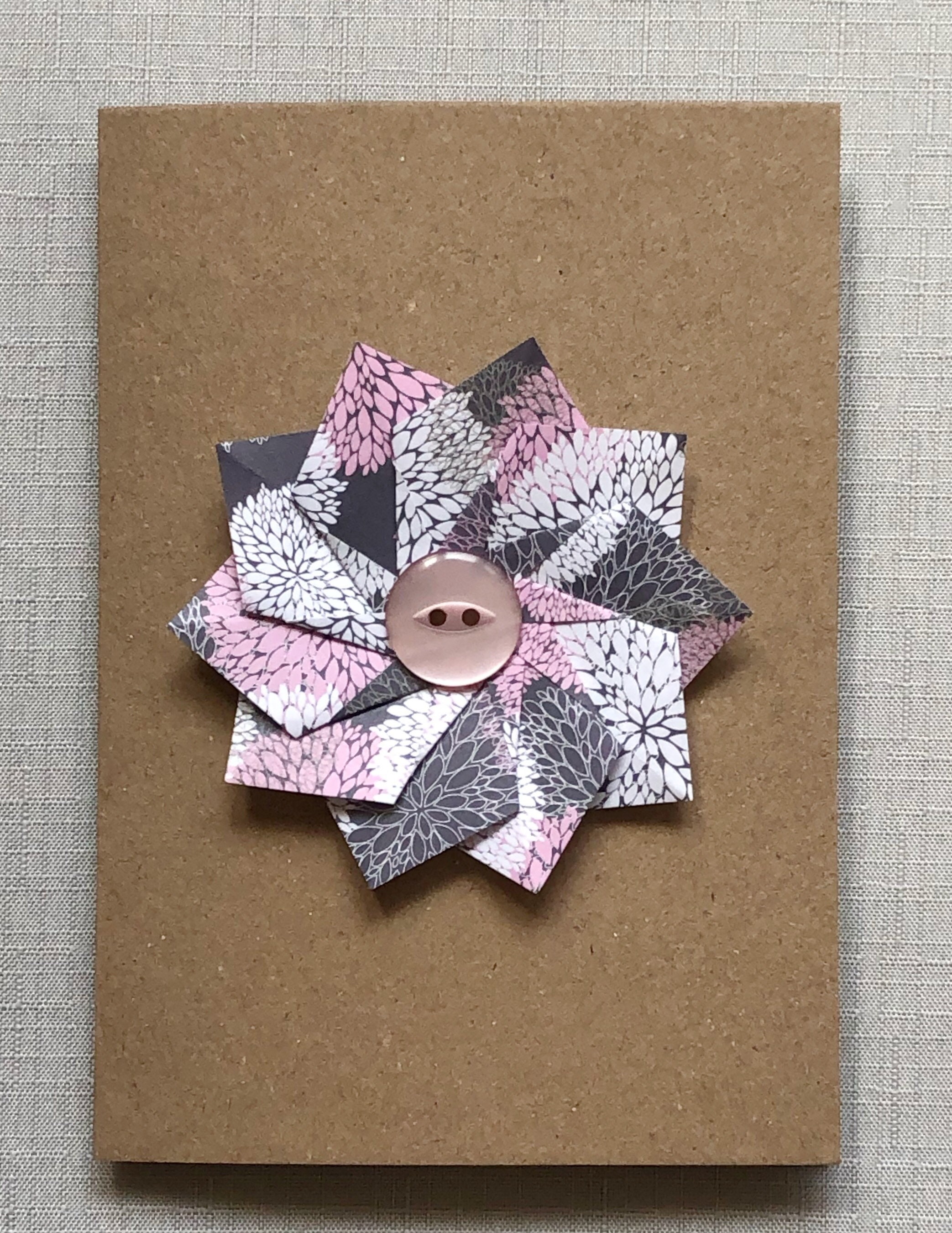 Origami Flower Card Etsy