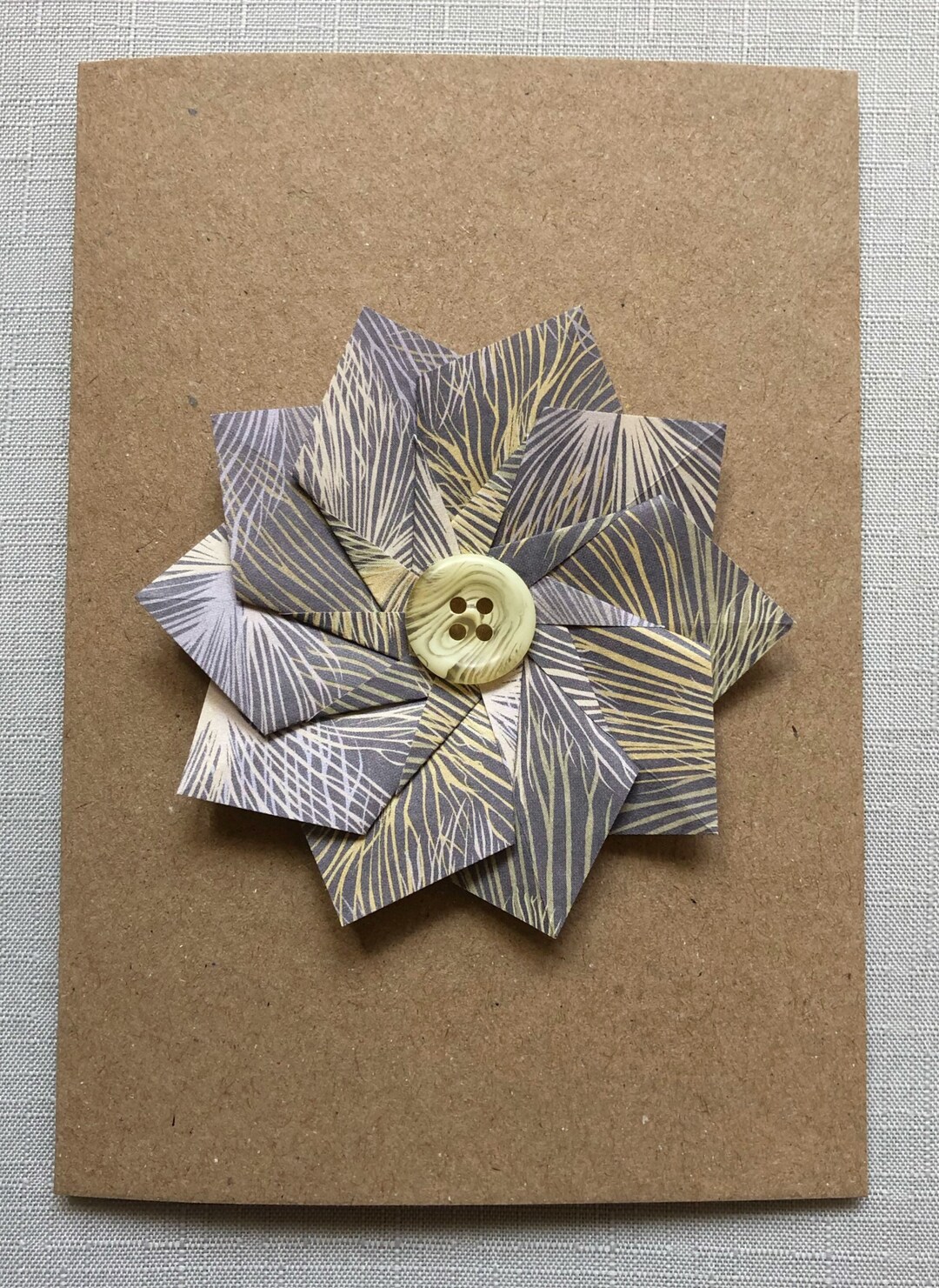 Origami Flower Card Etsy