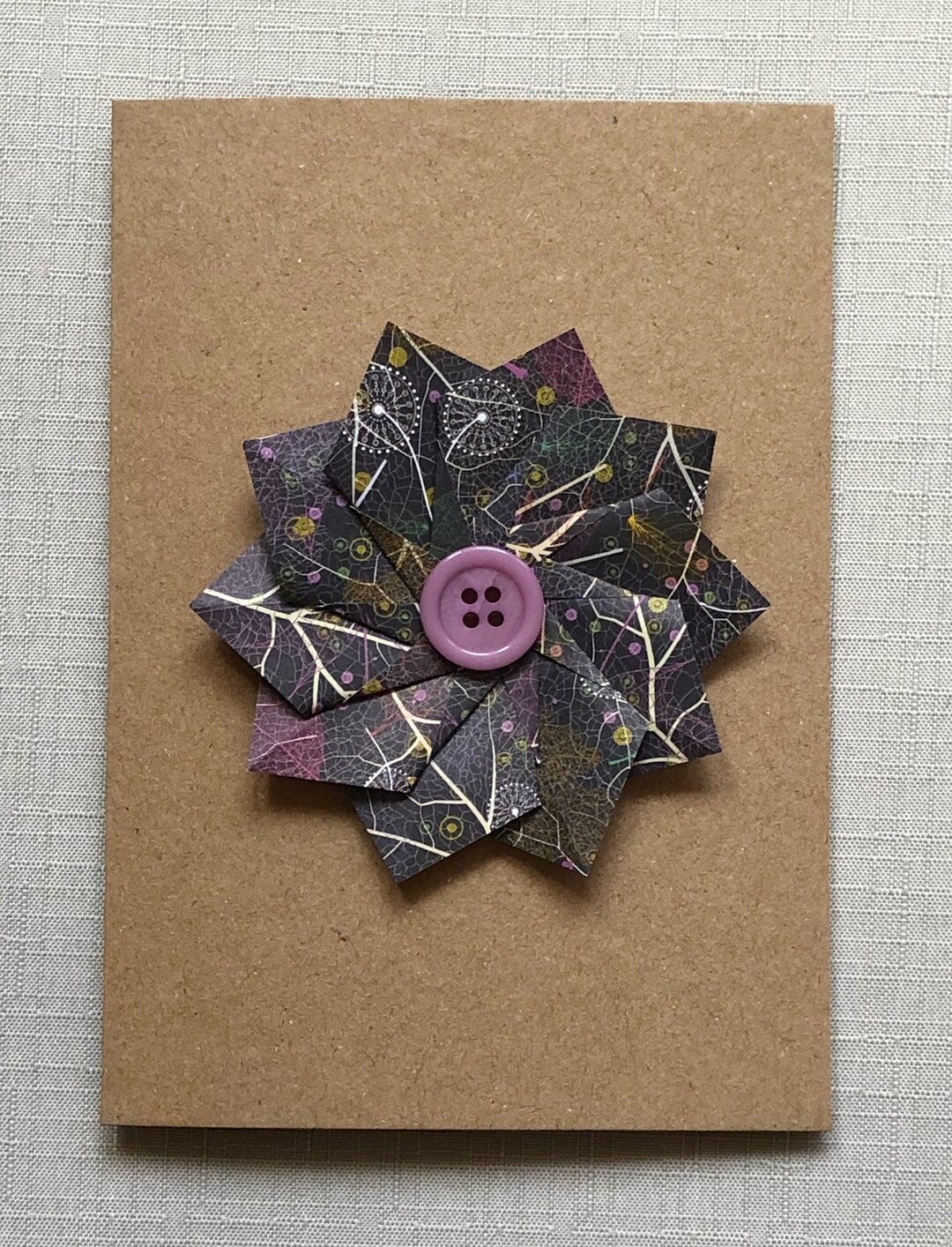 Origami Flower Card Etsy