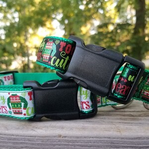 Christmas &quot;Too Cute for Ugly Sweaters&quot; Black or White 1&quot; Handmade Adjustable Dog Collar
