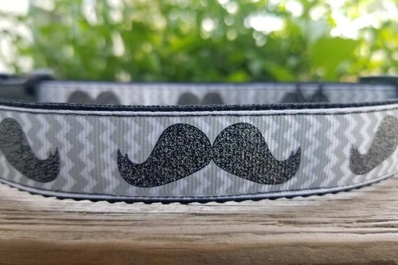 Mustache dog collar sale