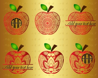 60% OFF Apple Mandala SVG Teacher Zentangle Monogram Png Eps Dxf Vinyl Cut File Digital Appreciation Decal Vector Clipart Silhouette Pattern