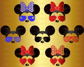 60% OFF Mouse SVG Minnie Svg Mickey Mouse Sunglasses Head Face Ears Monogram Decal Digital Silhouette Png Eps Dxf Kid Vinyl Cut File Clipart