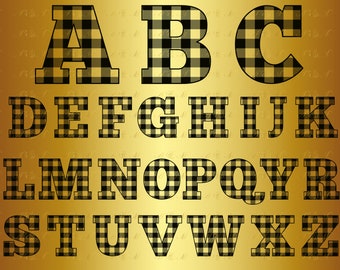 60% OFF Alphabet Plaid SVG Font Buffalo Plaid Decal Christmas Letter Silhouette Clipart Png Eps Dxf Ai Vinyl Cut File Initial Rustic Stencil