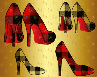 christmas plaid heels