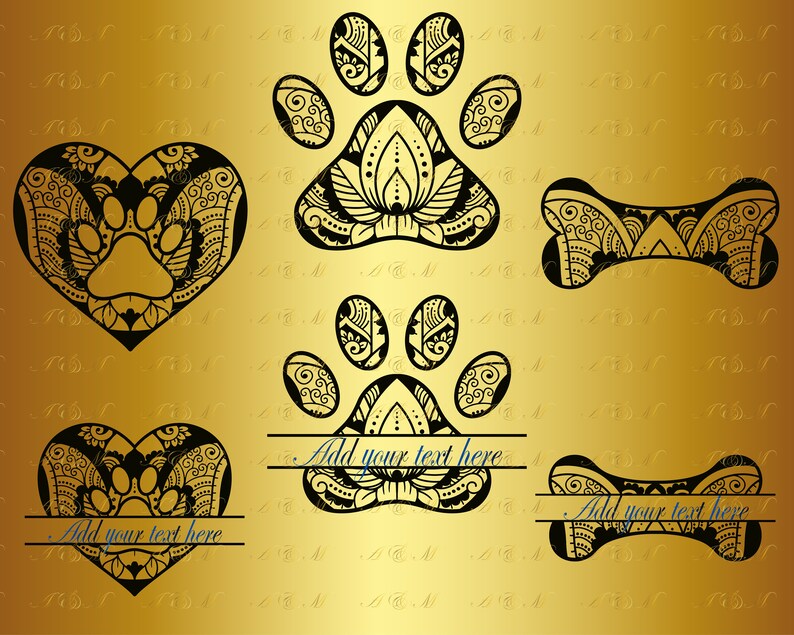 Download 60% OFF Paw SVG Animals Mandala Zentangle Heart Love Dog ...
