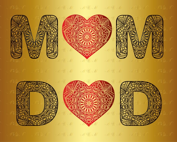 Download 60% OFF Mom Mandala SVG Dad Zentangle Love Monogram Png ...